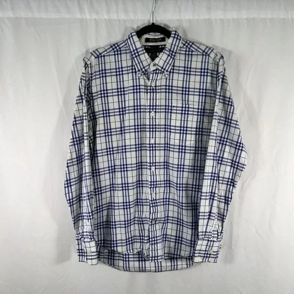 Tommy Hilfiger Dress Shirt Men's Medium Plaid Button Up Long Sleeve Heritage - Picture 1 of 8